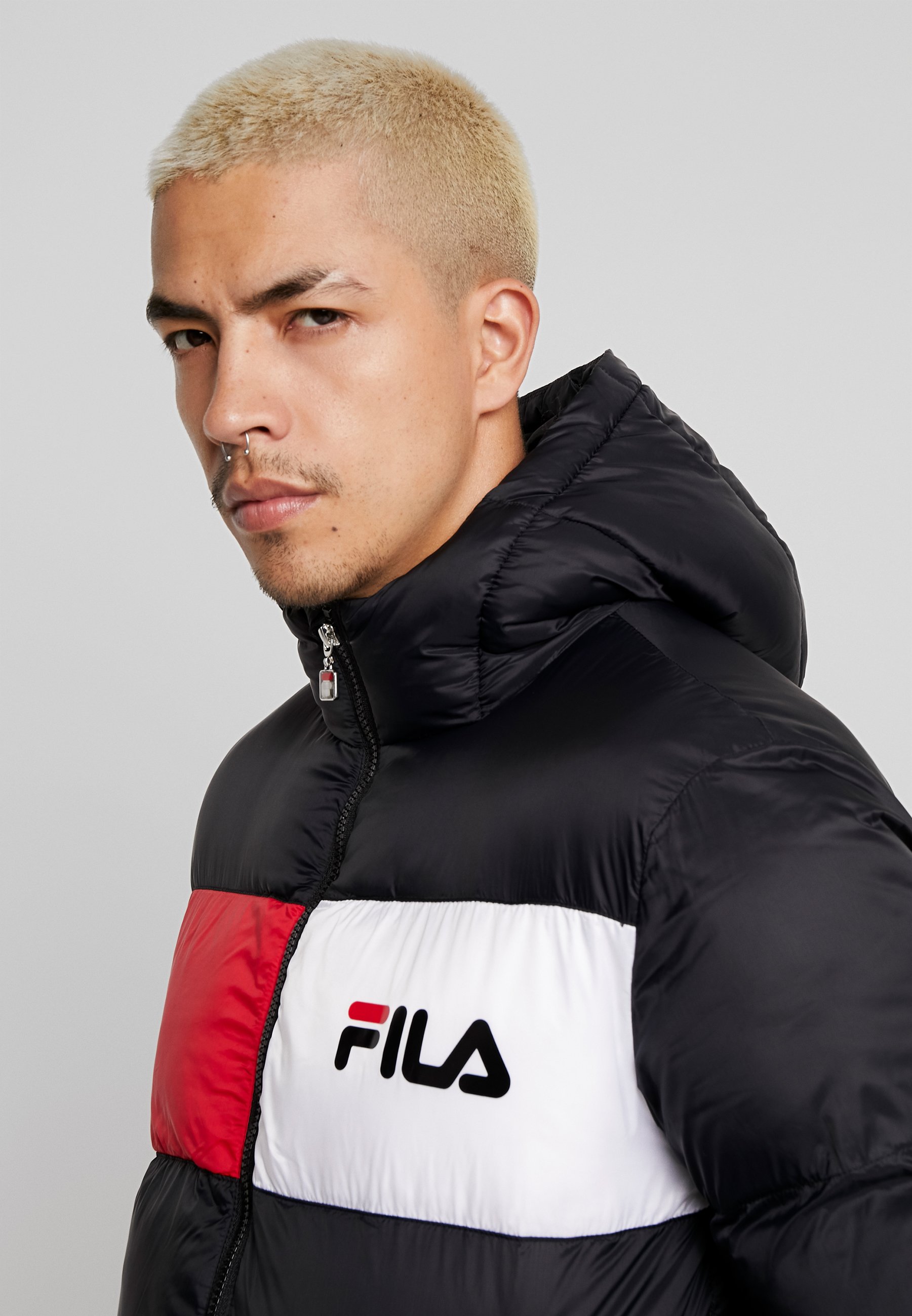 Fila FLOYD PUFF HOOD JACKET Winterjacke blackschwarz Fila Jacken Herren Floyd Puff Hood Jacket Schwarz 002 Black