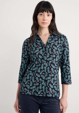WAVECREST - Top s dlhým rukávom - navy indigo leaf maritime