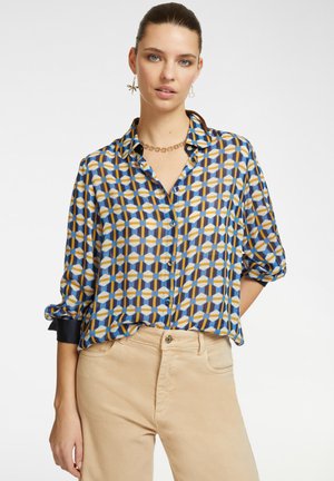 STAMPATA - Button-down blouse - bluette