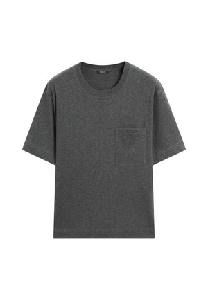Massimo Dutti, SHORT SLEEVE T-SHIRT WITH POCKET DETAIL - T-shirt basic - mottled grey
