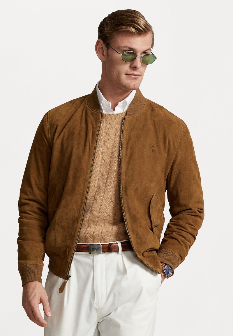 Polo Ralph Lauren SUEDE BOMBER JACKET - Giacca di pelle - country brown