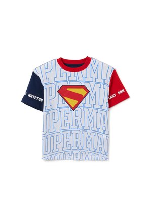 WITH SUPERMAN  - Camiseta estampada - blue red