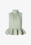 LUNE HALTERNECK FRILLED BLOUSE - Camicetta - sage