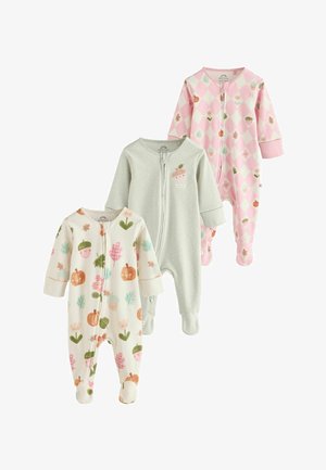 Next, REGULAR FIT - TWO WAY ZIP BABY SLEEPSUITS 3 PACK - Pyjamas - sage green acorn