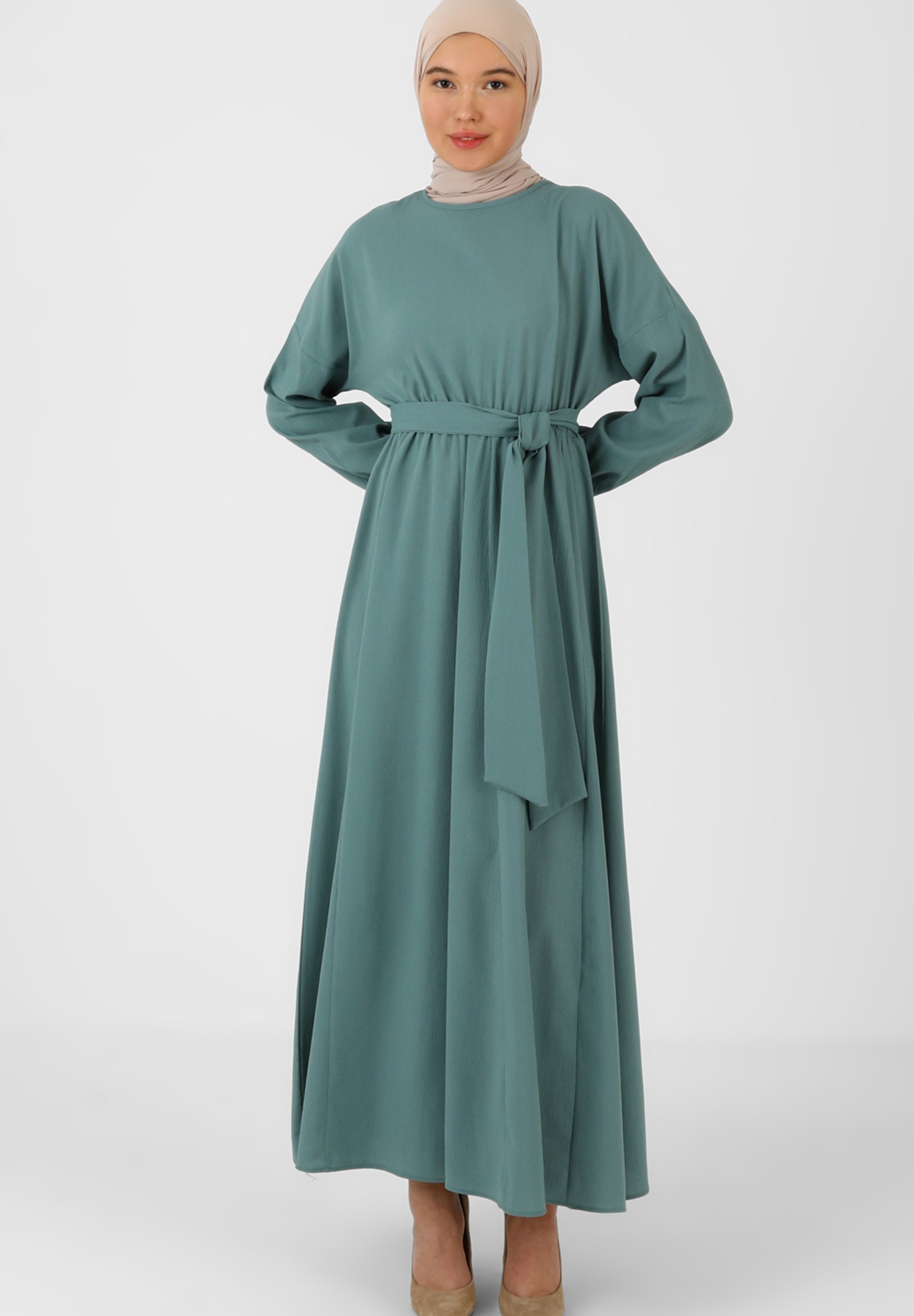reseda green dress Adelina Summer Dress in Pale Pink Hydrangea main image 0