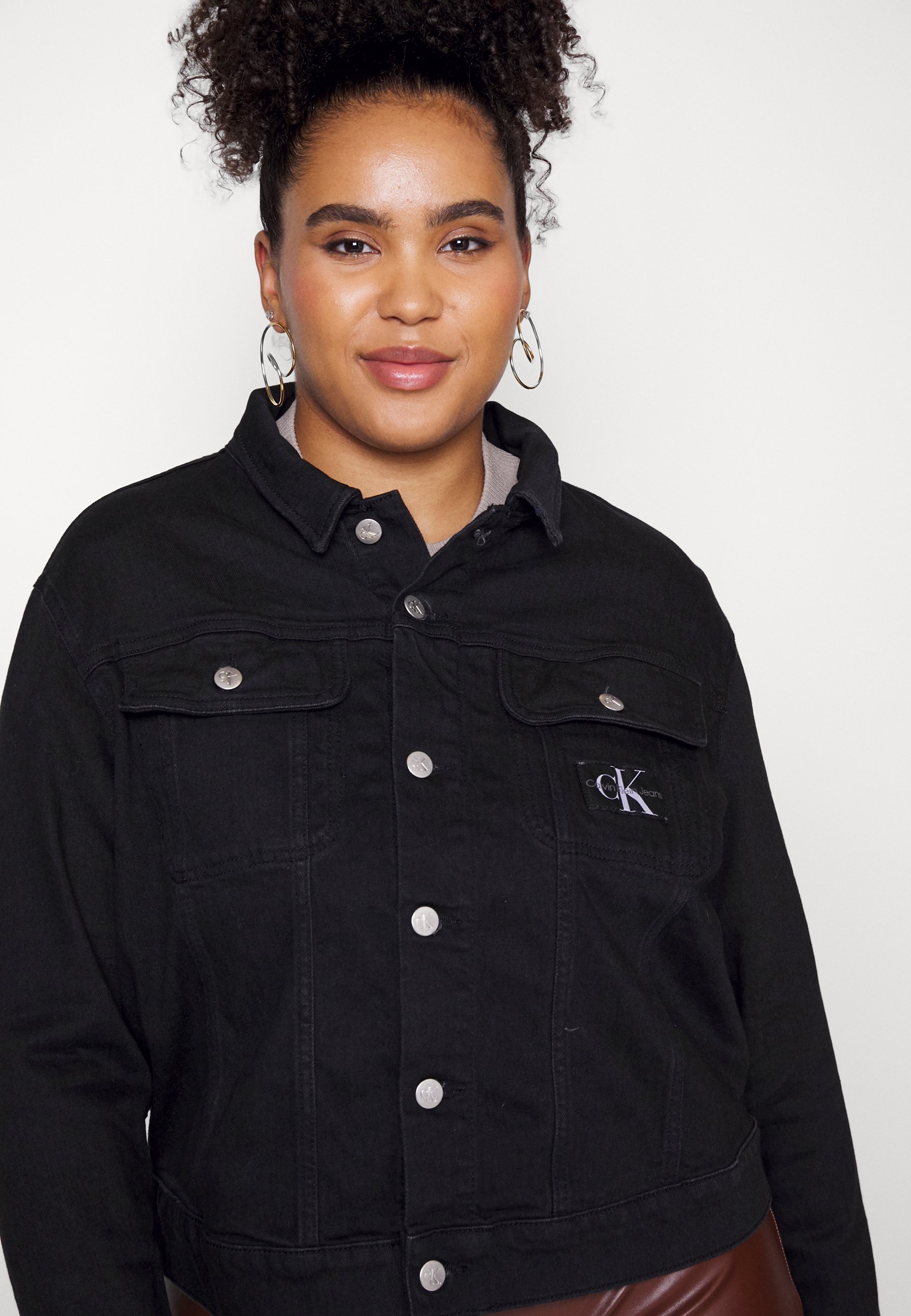 calvin klein plus size denim jacket