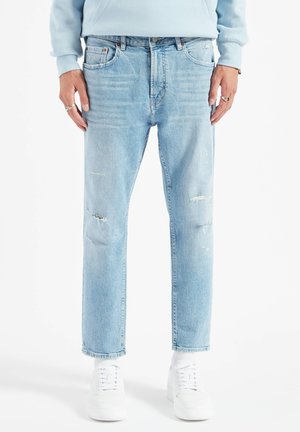 Street One MEN Jeans A Gamba Dritta Uomo: Vestibilità Normale, Cotone Elasticizzato, Lavaggio Blu, Vita Media, Lunghezza 84cm