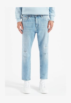 Street One MEN Jeans A Gamba Dritta Uomo: Vestibilità Normale, Cotone Elasticizzato, Lavaggio Blu, Vita Media, Lunghezza 84cm