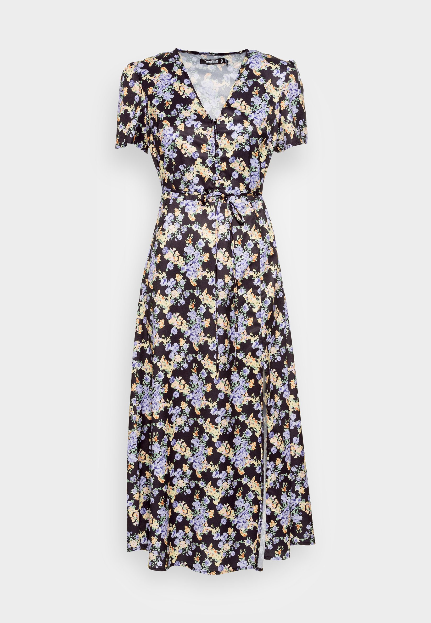 Missguided HALF BUTTON MIDI TEA DRESS 