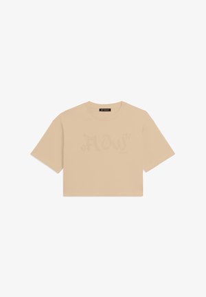 Freddy, T-SHIRT CROPPED CON GRAFICA "FLOW" E BORCHIE - Camiseta estampada - sand