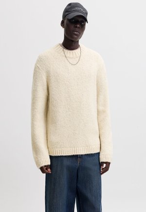 Jack & Jones KNITTED PULLOVER PLAIN KNITTED PULLOVER - Pullover - feather gray