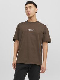 Jack & Jones JORVESTERBRO CREW NECK - T-shirts med print - chocolate brown
