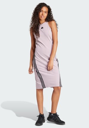 FUTURE ICONS THREE STRIPES DRESS - Jerseykleid - preloved fig black