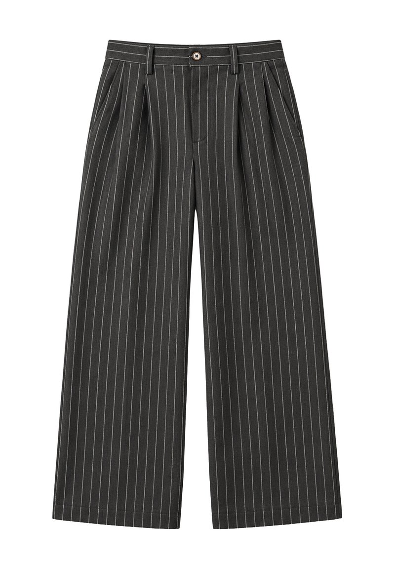 PROHIBITED DECADE PLEATED PANTS - Stoffhose - dark grey/dunkelgrau ...