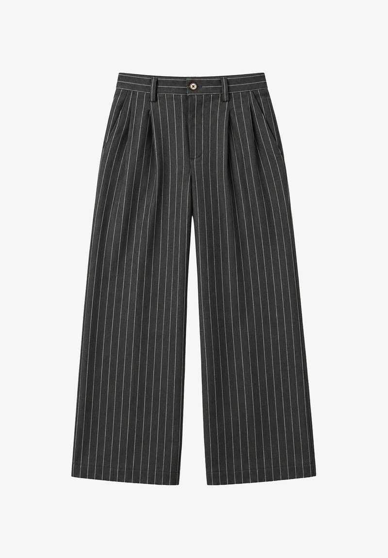 Language Prohibited PROHIBITED DECADE PLEATED PANTS - Stoffhose - dark grey/dunkelgrau ...