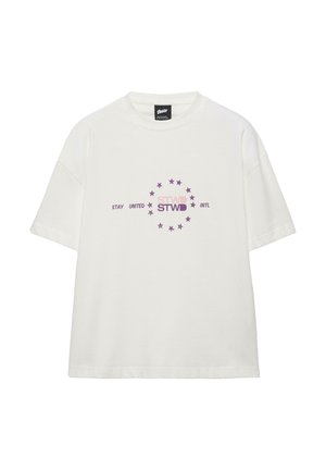 PULL&BEAR, STWD STAR - T-SHIRT - T-shirt imprimé - white