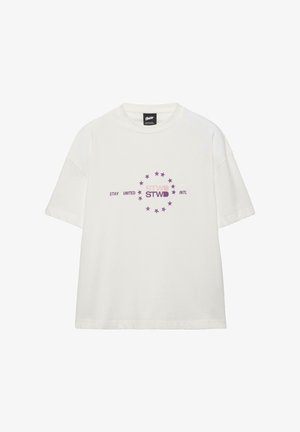 PULL&BEAR, STWD STAR - T-SHIRT - T-Shirt print - white