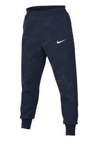 Marinefarbene Nike-Jogginghosen mit elastischem Bund, schmal zulaufenden Beinen, feinem strukturiertem Muster und Logodetail am linken Oberschenkel.