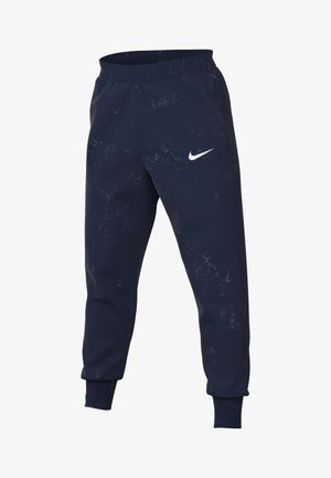 Marinefarbene Nike-Jogginghosen mit elastischem Bund, schmal zulaufenden Beinen, feinem strukturiertem Muster und Logodetail am linken Oberschenkel.
