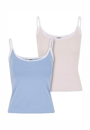 CONTRAST BASIC 2-PACK - Top - powderblue white blushedrose white