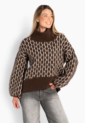 Hést, FAM NEW PATTERN SWEATER - Пуловер - dark earth