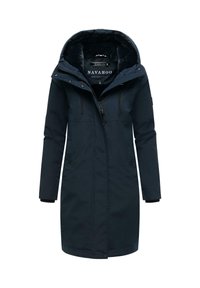 Marine parka met capuchon, gemaakt van duurzaam materiaal. Beschikt over een zachte, gevoerde binnenkant, een voorkant met ritssluiting, twee zijzakken en verstelbare koorden.
