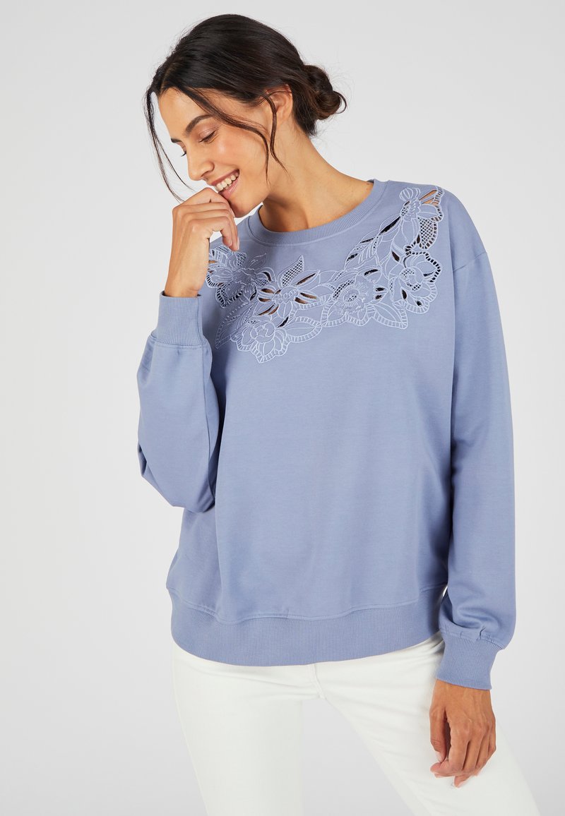 Damart BRODÉ - Strickpullover - bleu