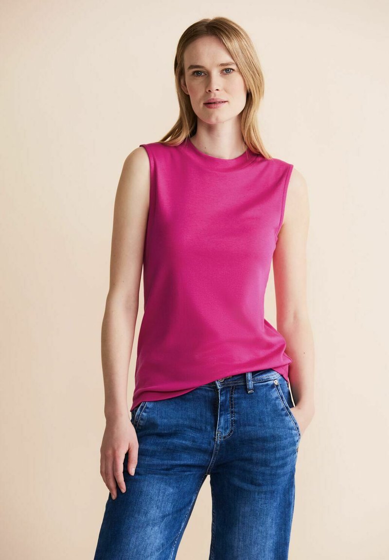 Street One Top Con Bretelle Strutturato Donna – Scollo A V Con Bottoni, Orlo Elastico, Ideale Per L'Estate