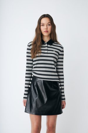 LESLIE BLOUSE - Pólóing - grey/black