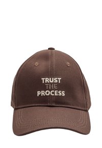 EMBROIDERED SLOGAN - Cappellino - mottled brown