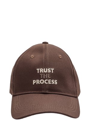 EMBROIDERED SLOGAN - Cappellino - mottled brown