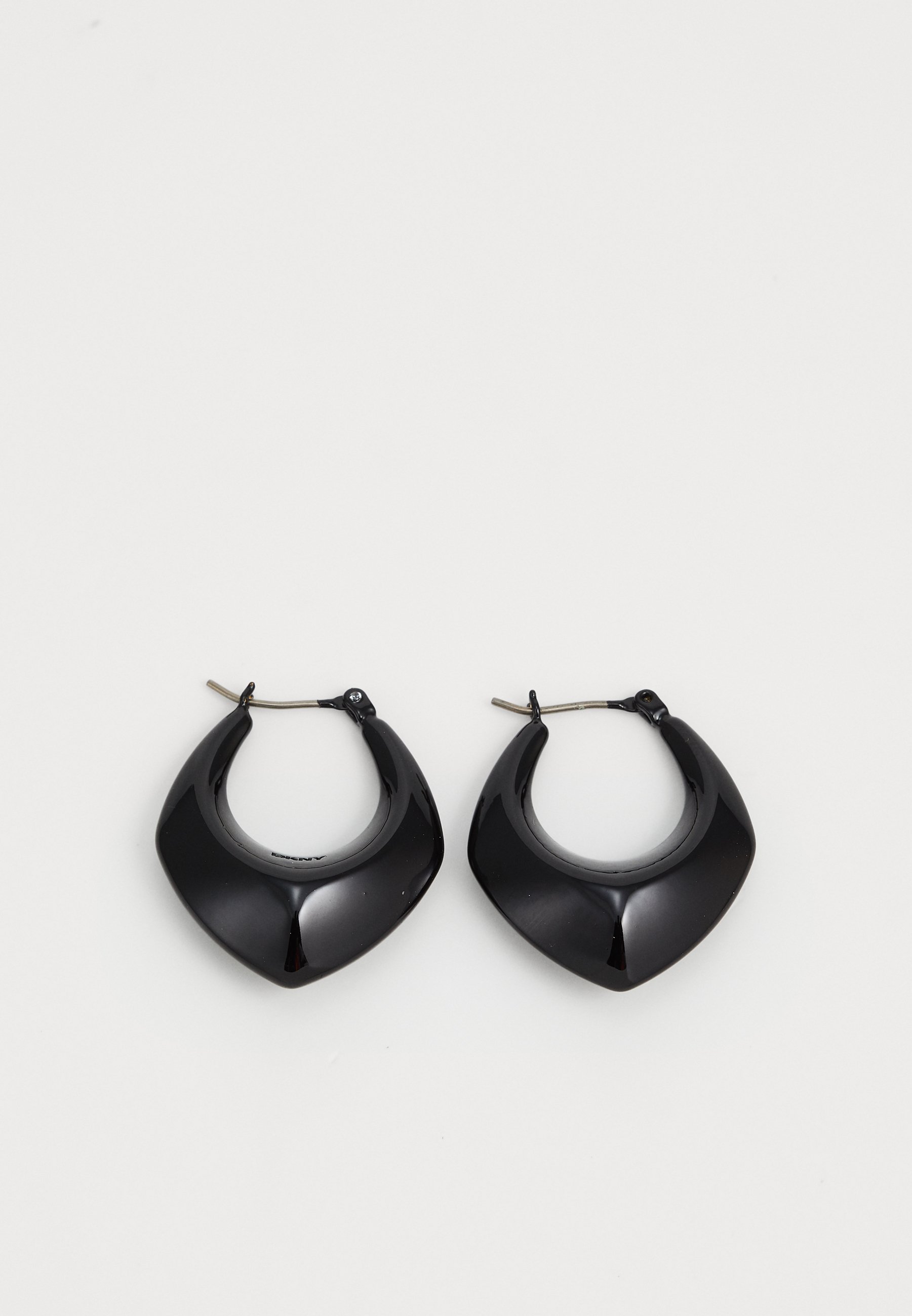 DKNY POINTED PUFFY HOOP Earrings black