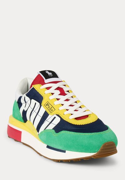 Polo Ralph Lauren TRAIN 89 LOGO SUEDE & OXFORD SNEAKER UNISEX - Joggesko - newport navy multi