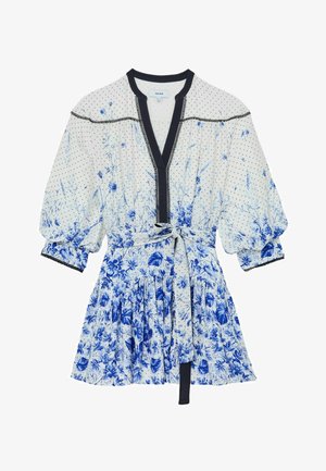 Reiss, REGULAR FIT - ANISA FLORAL-PRINT BELTED MINI DRESS . - Vestido informal - ivory blue