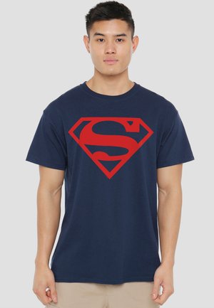 Cotton Soul, SUPERMAN/RED ON BLACK SHIELD - Print T-shirt - dark blue