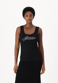 Guess LOGO RIB TANK - Top - jet black multi