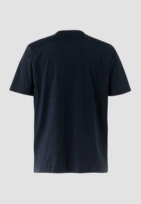Navy blauwe t-shirt met korte mouwen en een ronde hals, gemaakt van zachte katoen, met een klassieke snit en zonder zichtbare logo's of patronen.
