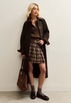New Look DOUBLE POCKET - Chaqueta de punto - dark brown