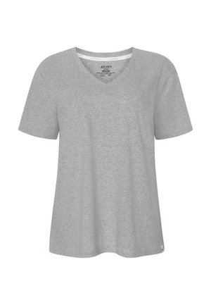 Jockey, STRETCH SHORT SLEEVE V-NECK - Nattøj trøjer - grey heather
