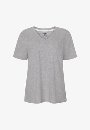 Jockey, STRETCH SHORT SLEEVE V-NECK - Nattøj trøjer - grey heather