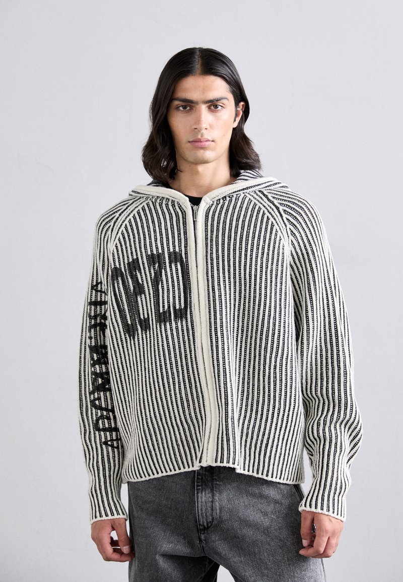 032c CRUSADER HOODED - Cardigan - black/white