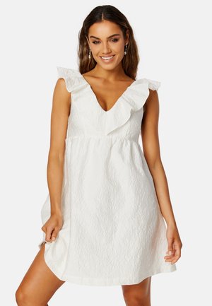 FLOUNCE V-NECK STRUCTURED DRESS - Jurk - white