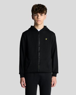 ZIP THROUGH - Športna jopa s kapuco na zadrgo - jet black