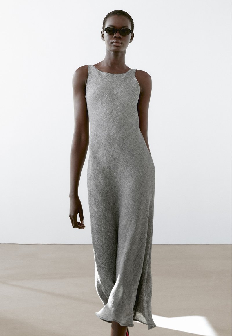 Massimo Dutti - MIDI  - Jurk - grey, Vergroten