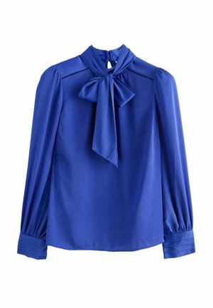 Love & Roses, SATIN SCARF NECK BLOUSE - Blouse - blue