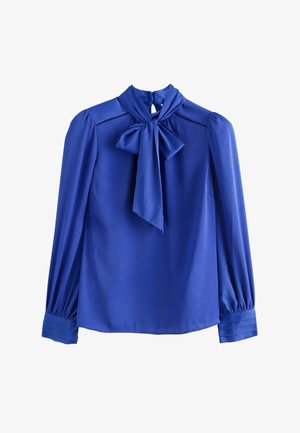 Love & Roses, SATIN SCARF NECK BLOUSE - Blouse - blue