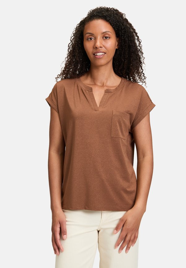 MIT PERLEN - Bluse - classic nougat