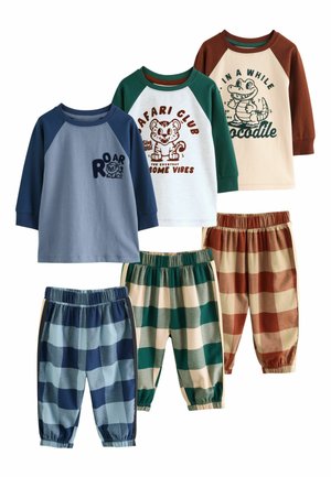 CHECK 3 PACK SET - REGULAR FIT - Conjunto de pijama - green blue red