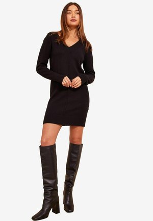 Friends Like These DEEP V NECK MINI - Rochie tip creion - black