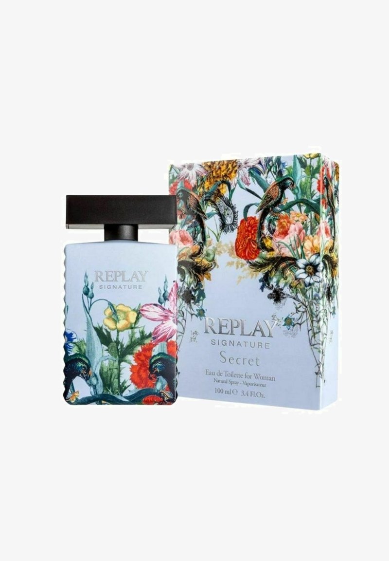 Replay Fragrances - GIFTSET REPLAY SIGNATURE SECRET WOMAN EDT 100ML + POCHETTE - Eau de toilette - blue, Förstora